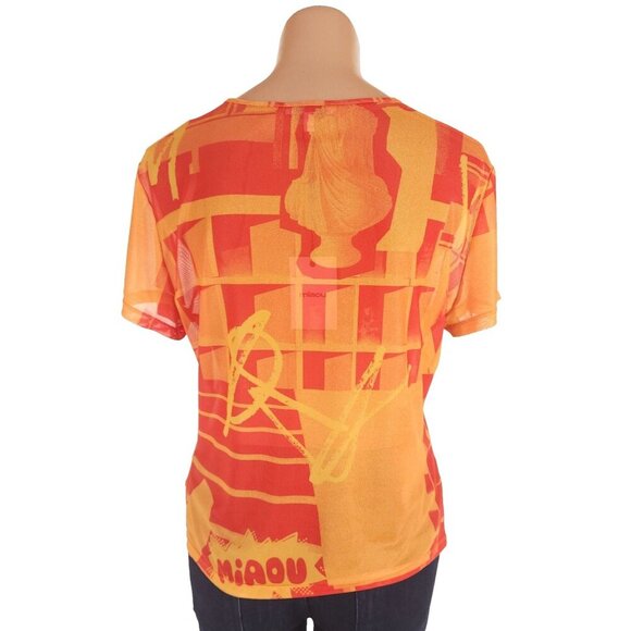 Miaou Recycled Polyester T-shirt Plus Size 2XL Womens Stone Orange $100 - Picture 6 of 13